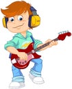 Boy playing guitar. Royalty Free Stock Photo