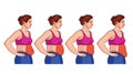 Four types of belly in women. Royalty Free Stock Photo