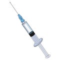 Color vector illustration of a syringe for injection, diagnostic punctures. A medical tool consisting of a needle. Royalty Free Stock Photo
