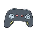 Color vector isolated doodle element, game console joystick