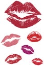 Color vector kiss lips Royalty Free Stock Photo