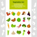 Color vegetables icons set for web and mobile design