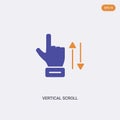 2 color Vertical Scroll concept vector icon. isolated two color Vertical Scroll vector sign symbol designed with blue and orange Royalty Free Stock Photo