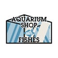 Color vintage aquarium shop emblem