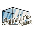 Color vintage aquariums service emblem