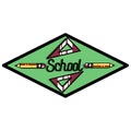 Color vintage back to school emblem Royalty Free Stock Photo