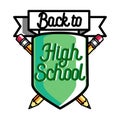 Color vintage back to school emblem Royalty Free Stock Photo