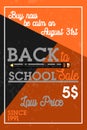 Color vintage back to school sale banner Royalty Free Stock Photo