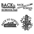 Color vintage back to school sale emblems Royalty Free Stock Photo