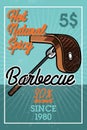 Color vintage barbecue banner Royalty Free Stock Photo