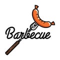 Color vintage barbecue emblem