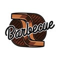 Color vintage barbecue emblem