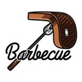 Color vintage barbecue emblem