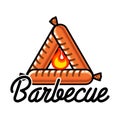Color vintage barbecue emblem