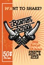 Color vintage barmen school banner Royalty Free Stock Photo