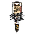 Color vintage barmen school emblem