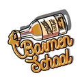 Color vintage barmen school emblem