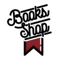 Color vintage books shop emblem Royalty Free Stock Photo