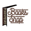 Color vintage books shop emblem Royalty Free Stock Photo