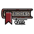 Color vintage books shop emblem Royalty Free Stock Photo