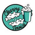 Color vintage cleaning service emblem