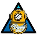 Color vintage diving emblem Royalty Free Stock Photo