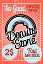 Color vintage donuts store banner