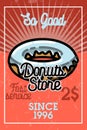 Color vintage donuts store banner