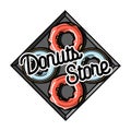 Color vintage donuts store emblem