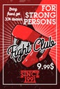 Color vintage fight club banner