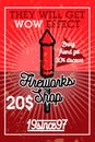 Color vintage fireworks shop banner