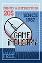 Color vintage game industry banner