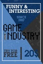 Color vintage game industry banner
