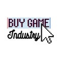 Color vintage game industry emblem