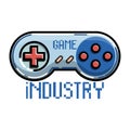 Color vintage game industry emblem