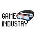 Color vintage game industry emblem