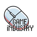 Color vintage game industry emblem