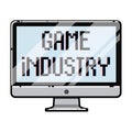 Color vintage game industry emblem