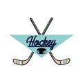 Color vintage Hockey emblem Royalty Free Stock Photo