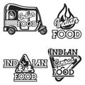 Color vintage indian food emblems Royalty Free Stock Photo