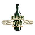 Color vintage irish pub emblem