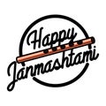 Color vintage janmashtami emblem