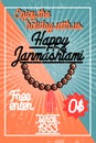 Color vintage janmashtami poster