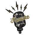 Color vintage karaoke emblem