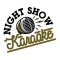 Color vintage karaoke emblem