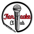 Color vintage karaoke emblems