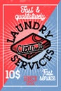 Color vintage laundry services banner