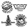 Color vintage laundry services emblems