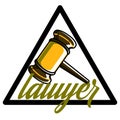 Color vintage lawyer emblem