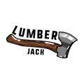 Color vintage lumberjack emblem